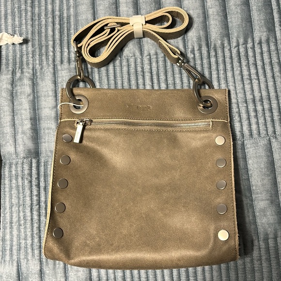 NWT Hammitt Tony Medium Pewter Brushed Silver Leather Crossbody Bag - Picture 4 of 12